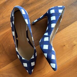 Banana Republic Navy Gingham Heels